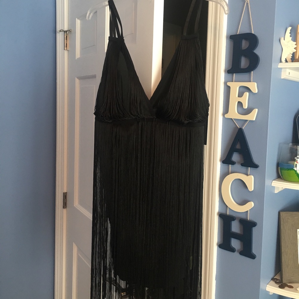 Party dress with frazzles